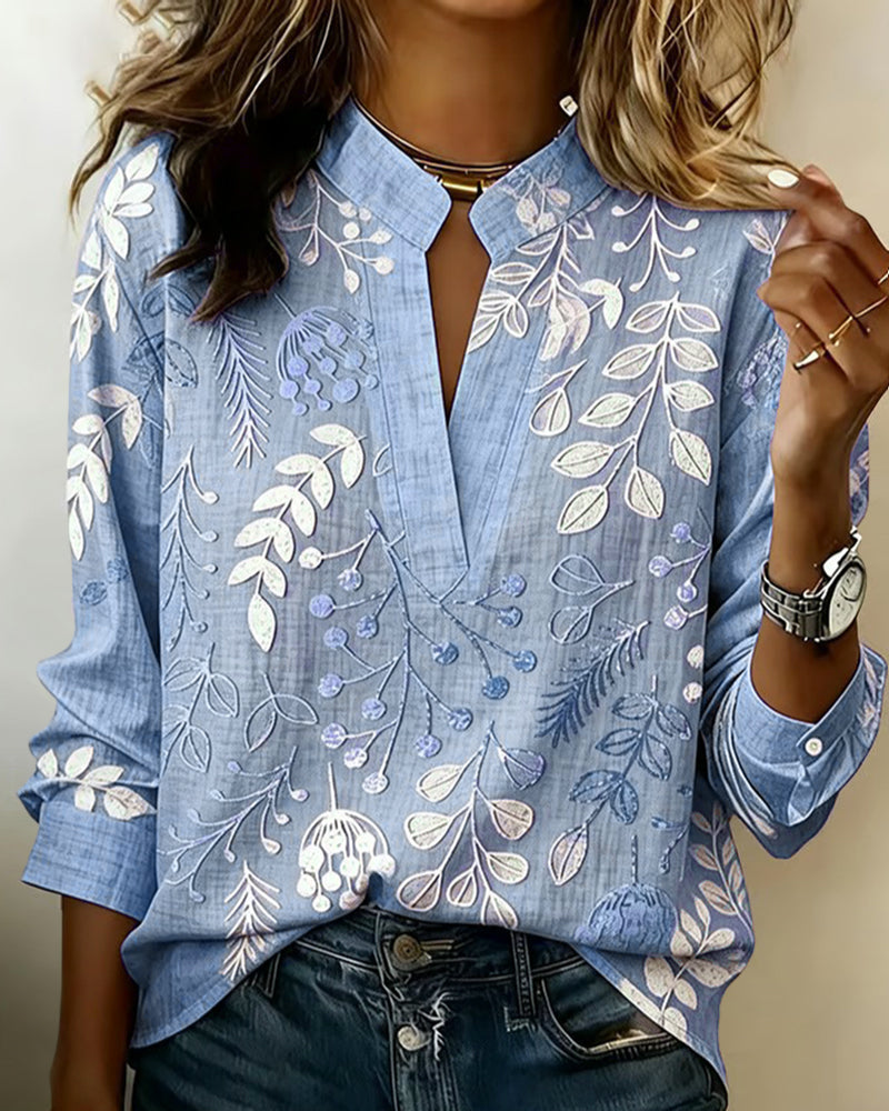 Kenzie | Bluse mit sanftem V-Blumenmuster