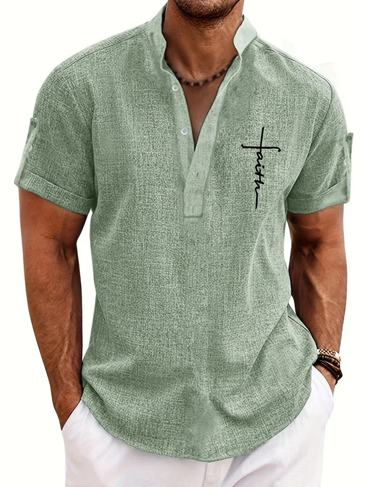 Hayes | Elegante Kurzarmbluse mit Stehkragen
