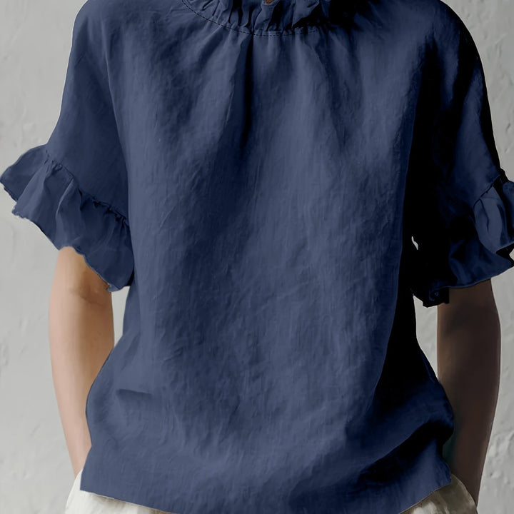 Yuna | Schlichte Casual-Bluse mit Elegantem Kragen