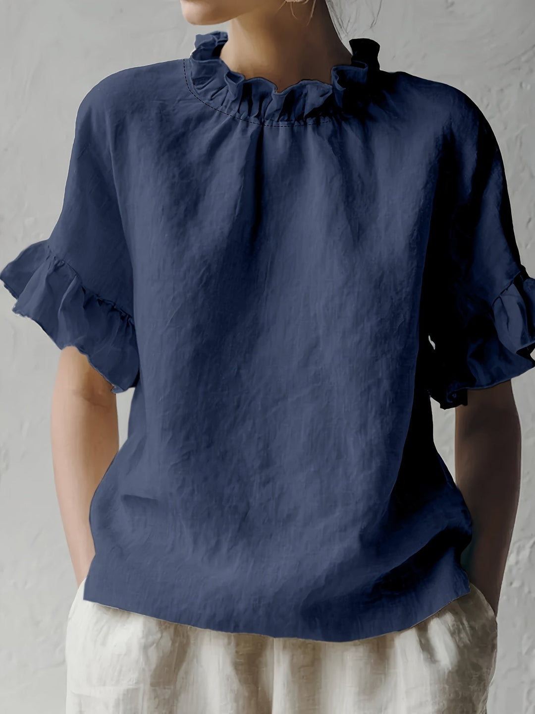 Yuna | Schlichte Casual-Bluse mit Elegantem Kragen