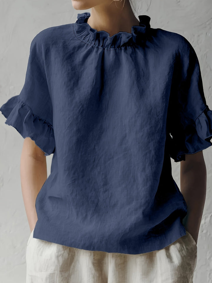 Yuna | Schlichte Casual-Bluse mit Elegantem Kragen