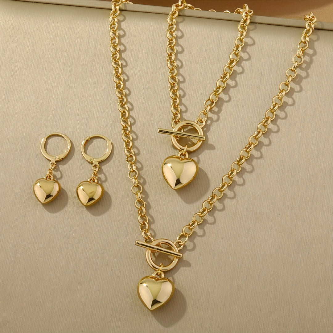 Gia | Elegantes Schmuckset mit glänzendem Herz und luxuriösem Finish