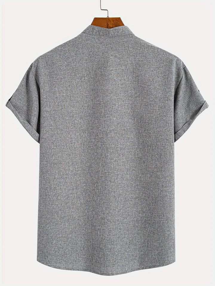 Hayes | Elegante Kurzarmbluse mit Stehkragen