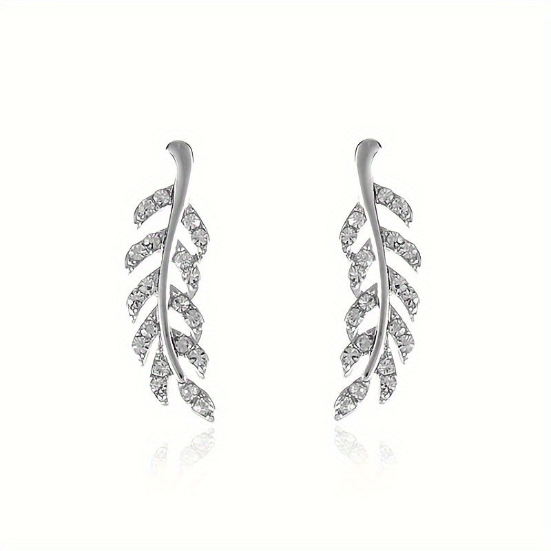 Hensleyra | Elegante Blatt-Ohrringe mit Hohldesign und goldener Oberfläche