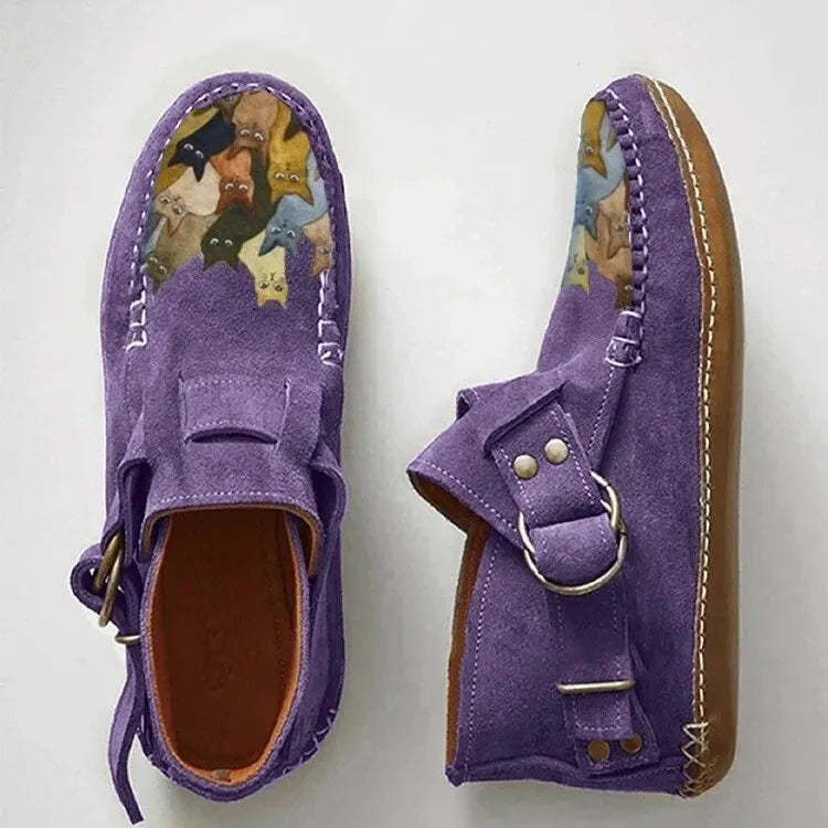 Stephanie | Slip-On-Schuhe mit Katzenmuster