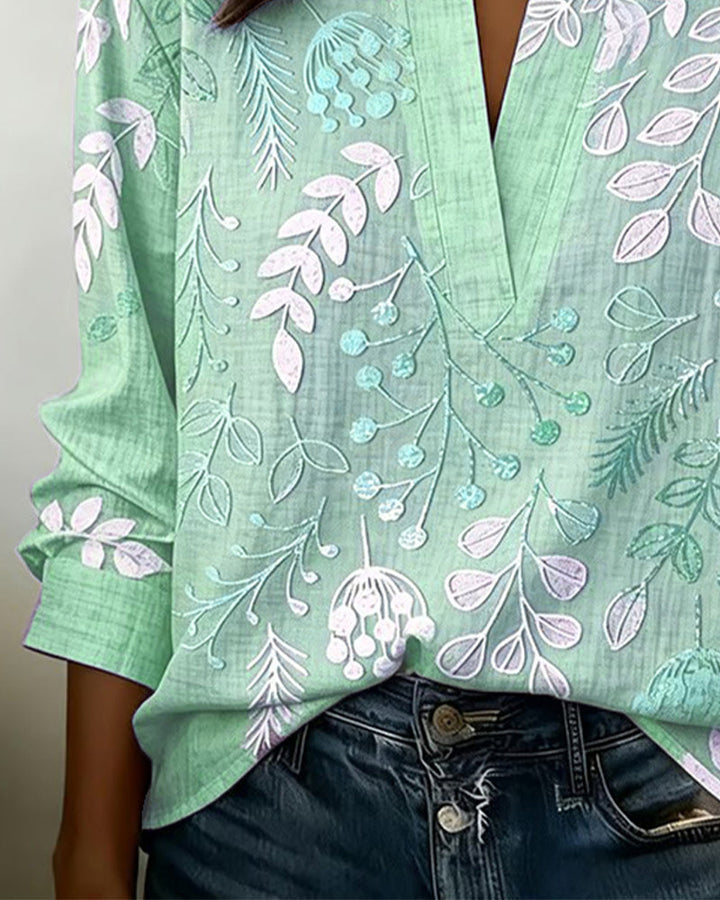 Kenzie | Bluse mit sanftem V-Blumenmuster