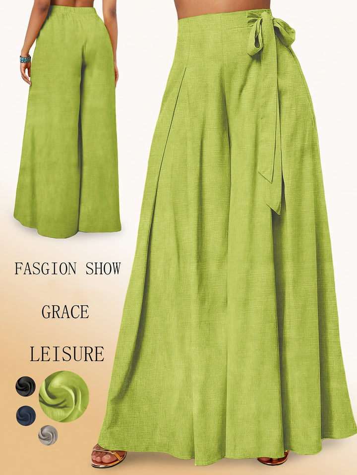 Valerie | Weit geschnittene Hose mit hohem Bund und elegantem Schleifen-Detail