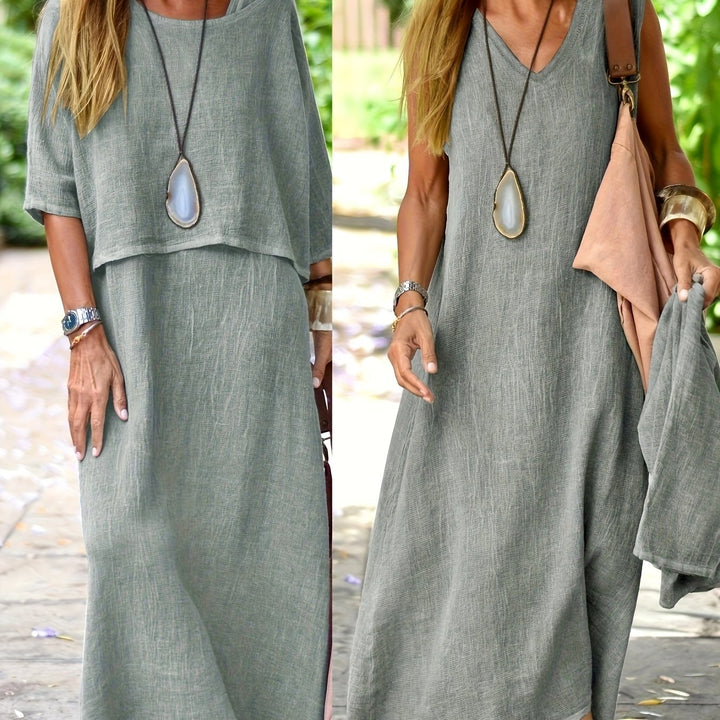 Eleanor | Sommerkleid-Set mit ärmellosem Oberteil und Kleid
