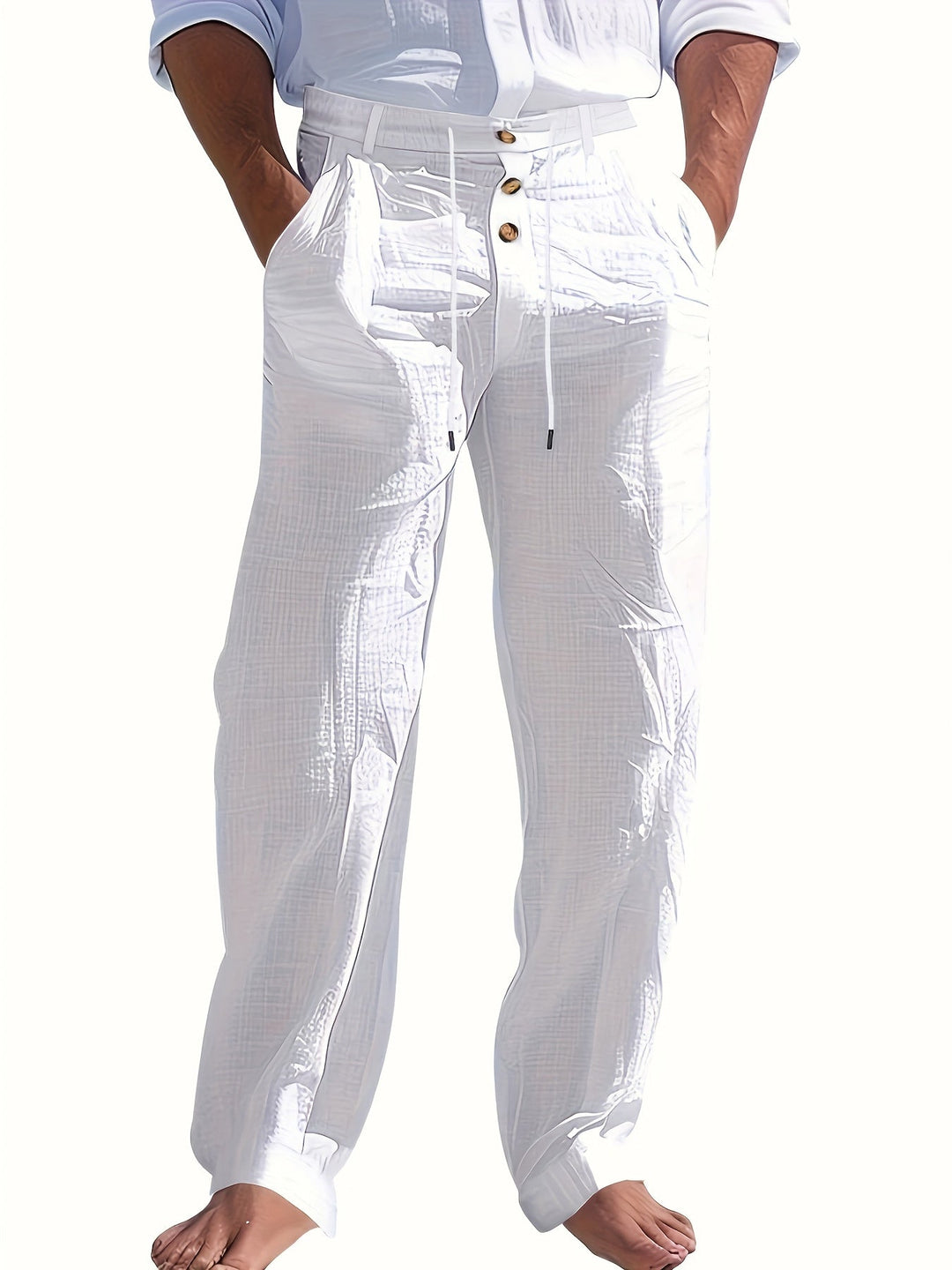 Embric | Herren Leinenhose mit verstellbarem Bund und lockerer Passform