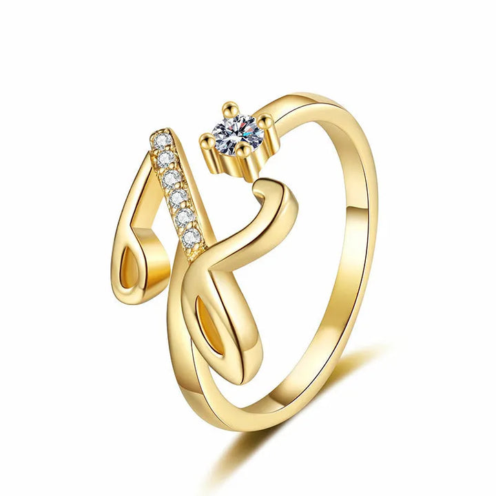 Miranda | Verstellbarer Ring mit Glänzender Initiale