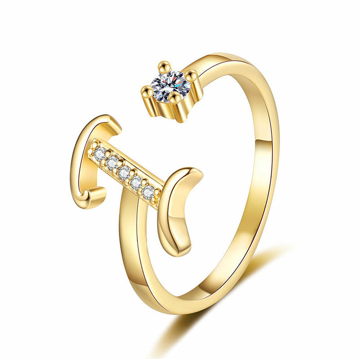 Miranda | Verstellbarer Ring mit Glänzender Initiale
