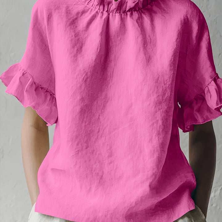 Yuna | Schlichte Casual-Bluse mit Elegantem Kragen