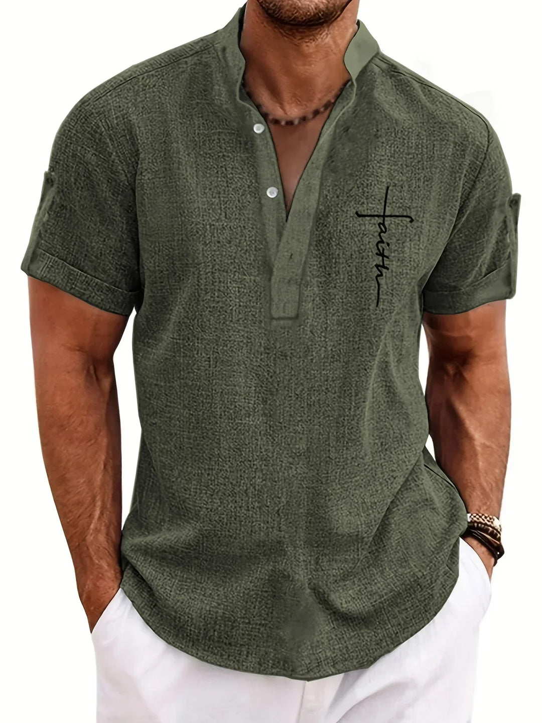 Hayes | Elegante Kurzarmbluse mit Stehkragen