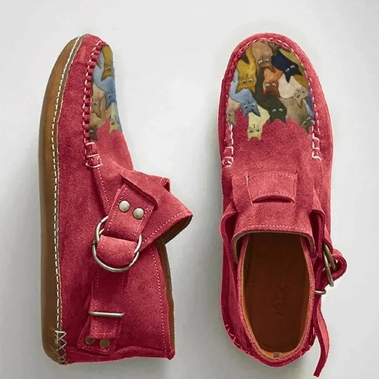 Stephanie | Slip-On-Schuhe mit Katzenmuster