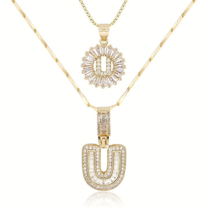 Primrose | Anfangsbuchstaben-Halsketten mit 14k Diamanten (2 Stück)