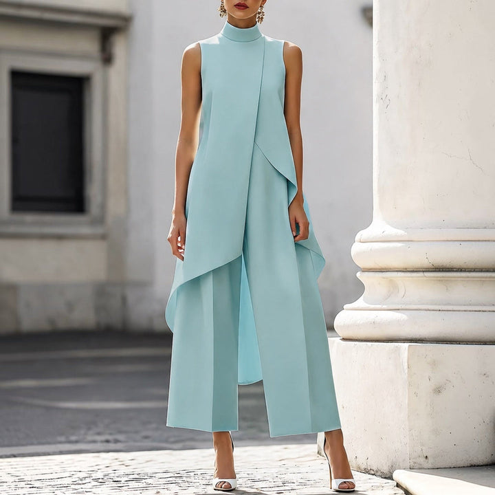 Anastasia | Eleganter ärmelloser Jumpsuit mit Stehkragen