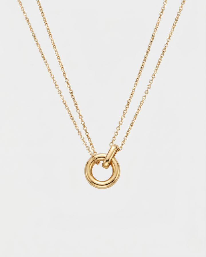 Robin | Doppelkettencollier mit ewigem Kreis