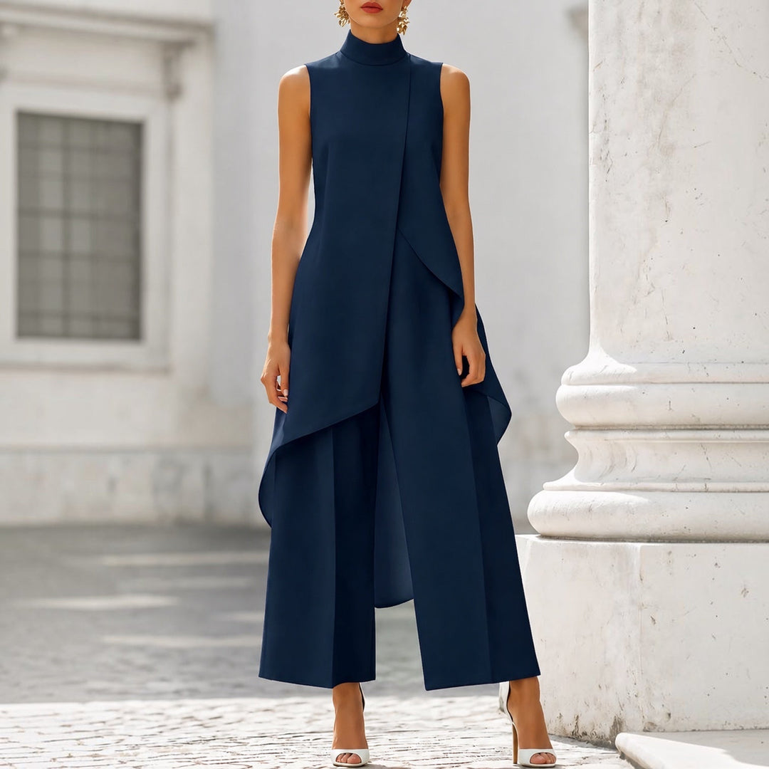 Anastasia | Eleganter ärmelloser Jumpsuit mit Stehkragen