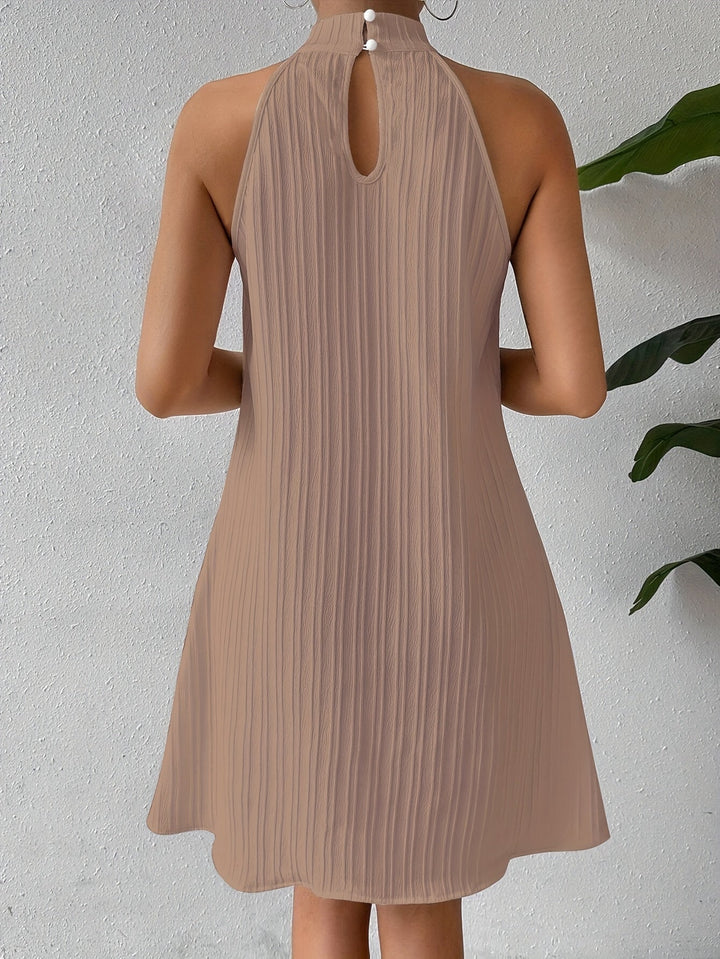Alora | Kurzes Bohemian-Kleid mit Trägern und Vertikalen Streifen