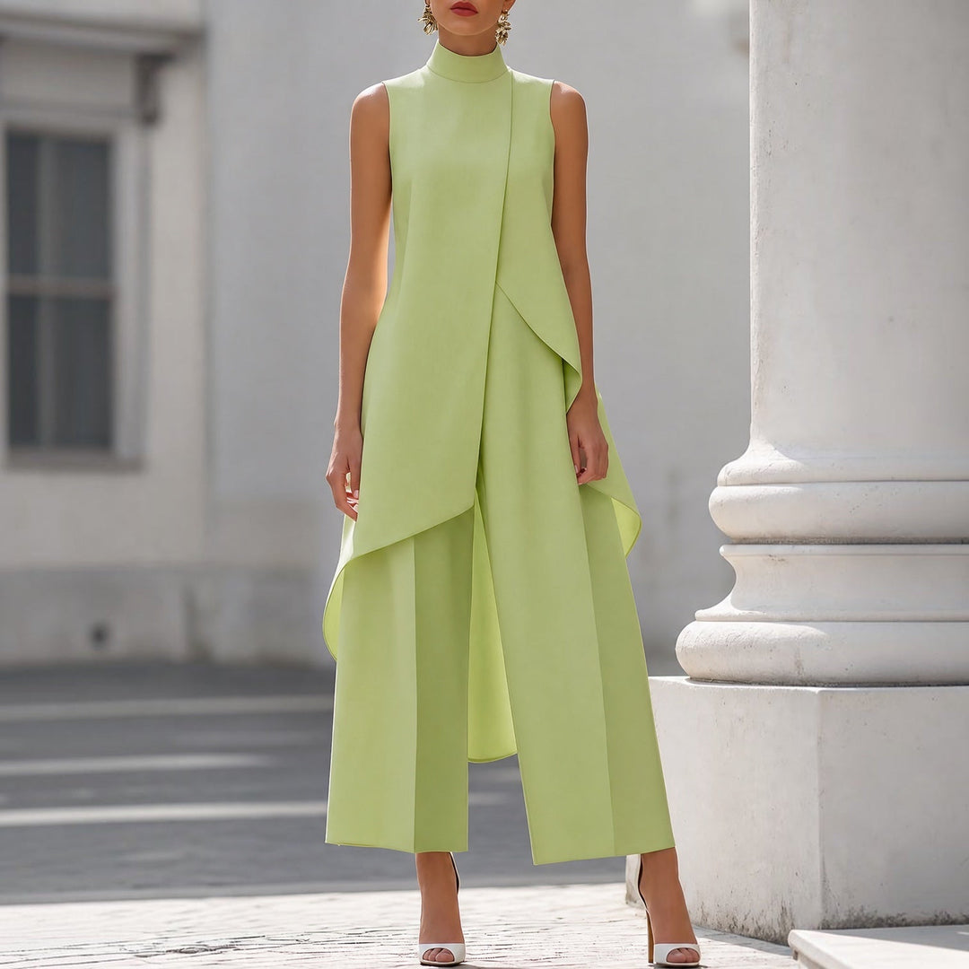 Anastasia | Eleganter ärmelloser Jumpsuit mit Stehkragen