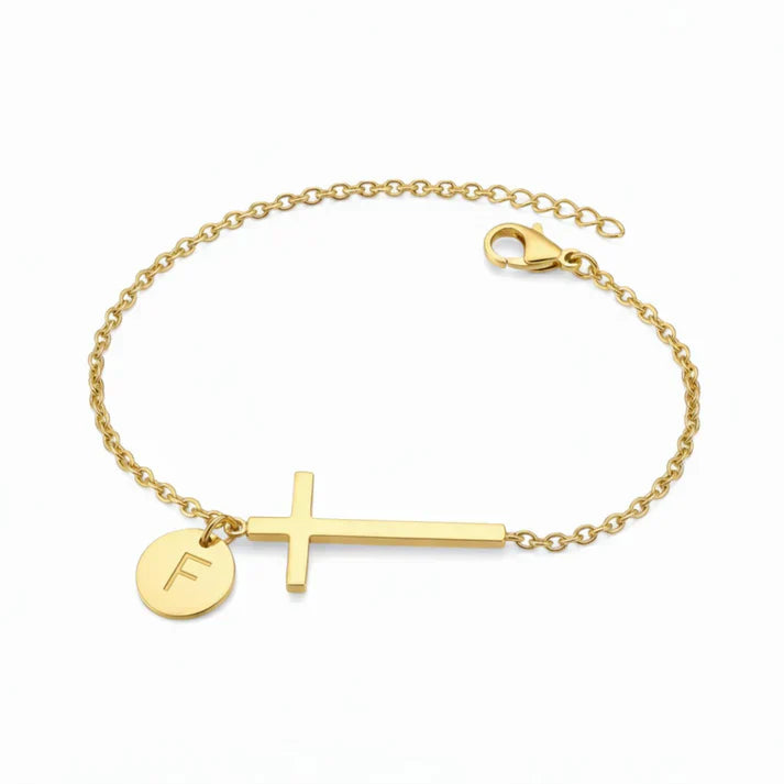 Elodryn | Personalisiertes Kreuz und Initialien Armband