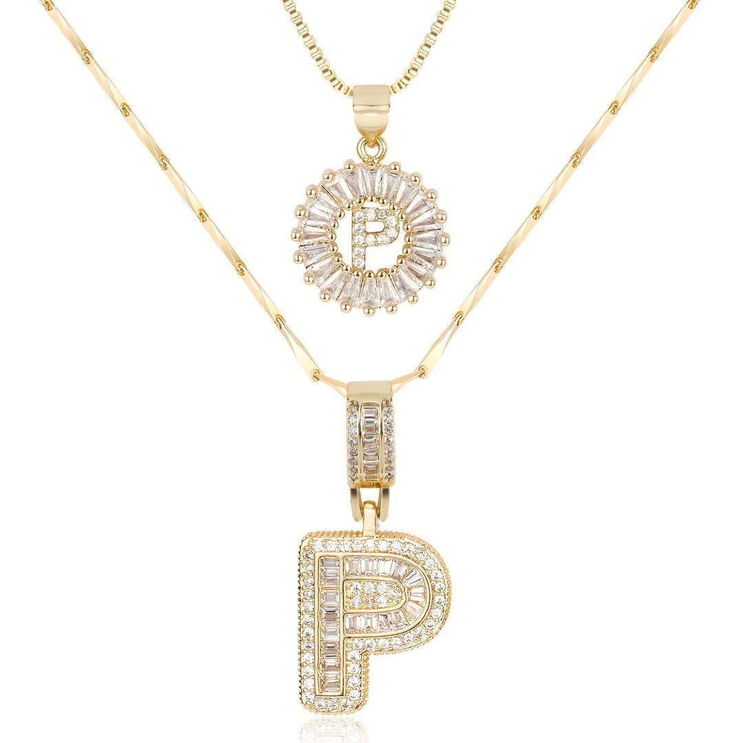 Primrose | Anfangsbuchstaben-Halsketten mit 14k Diamanten (2 Stück)