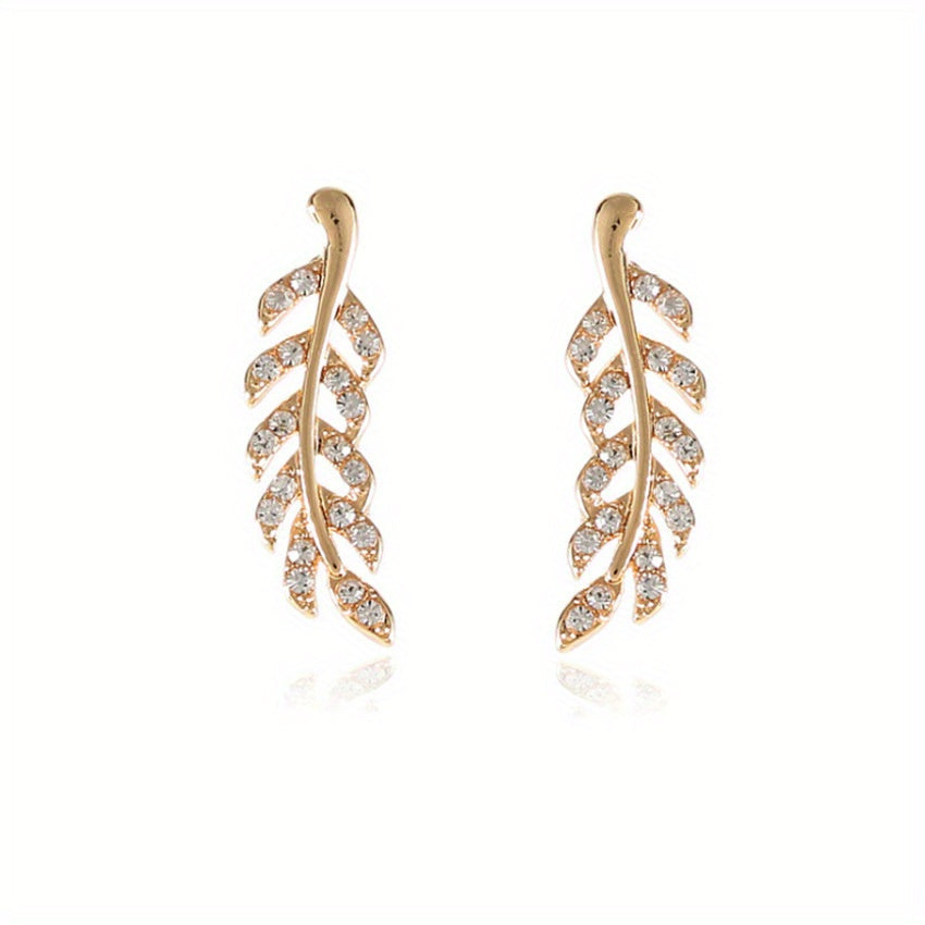 Hensleyra | Elegante Blatt-Ohrringe mit Hohldesign und goldener Oberfläche