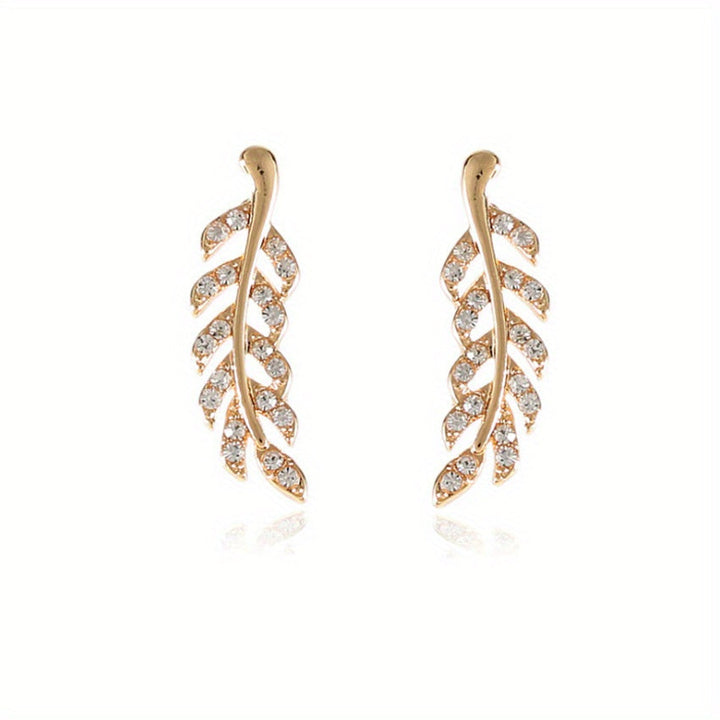 Hensleyra | Elegante Blatt-Ohrringe mit Hohldesign und goldener Oberfläche