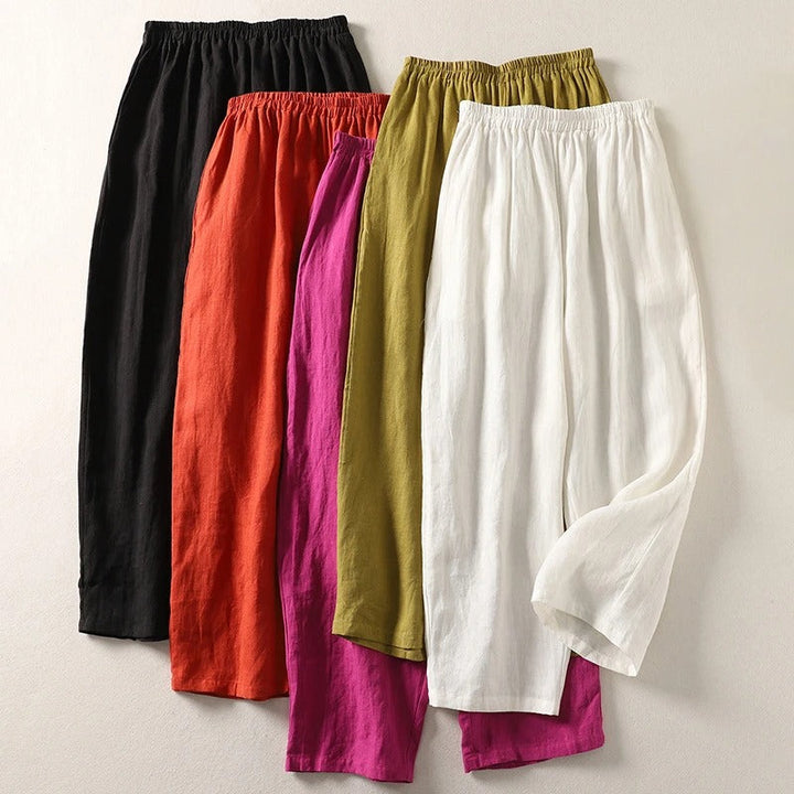 Jorella | Leichte Fließende Leinen-Mischung Hose