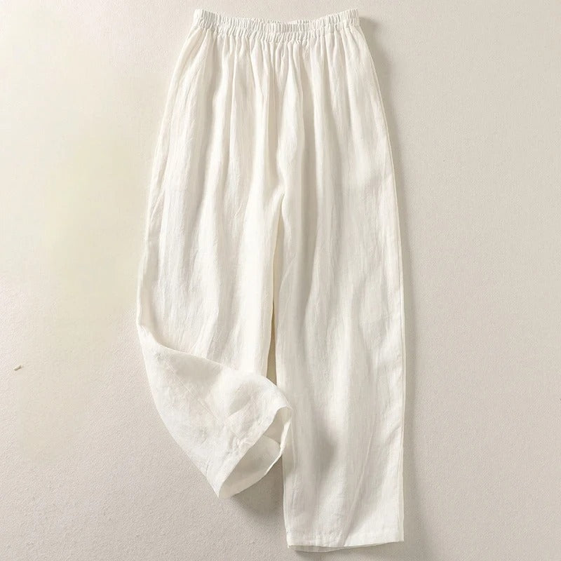 Jorella | Leichte Fließende Leinen-Mischung Hose