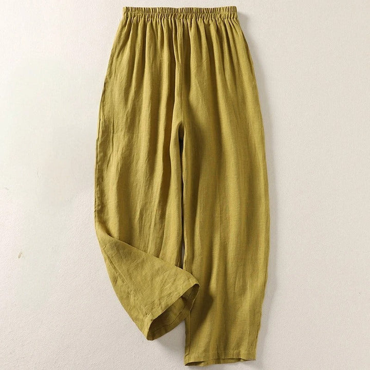 Jorella | Leichte Fließende Leinen-Mischung Hose