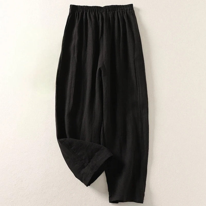 Jorella | Leichte Fließende Leinen-Mischung Hose