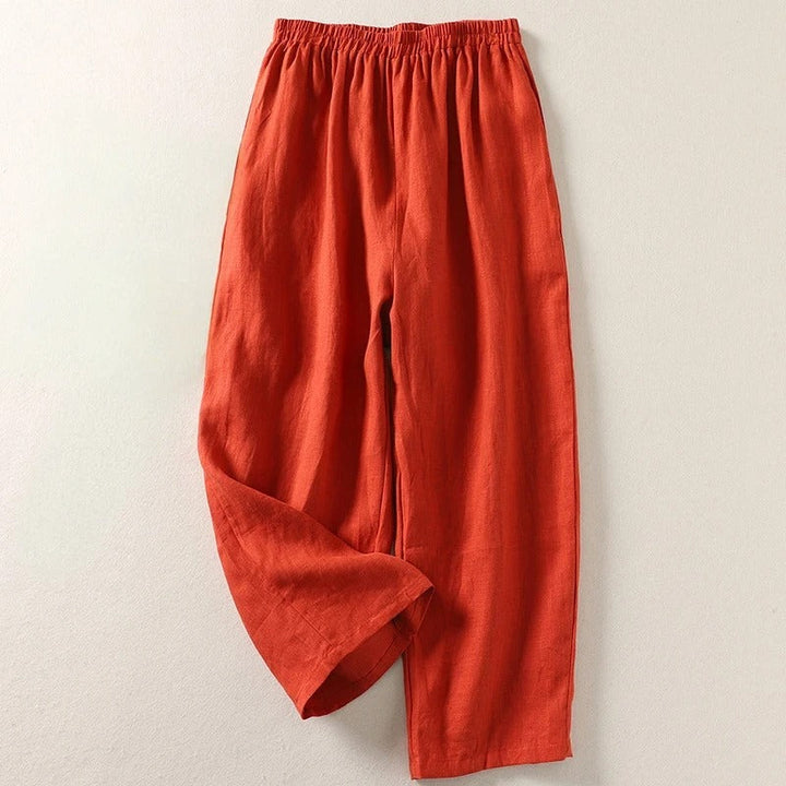 Jorella | Leichte Fließende Leinen-Mischung Hose