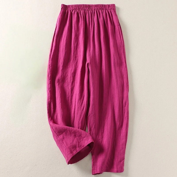 Jorella | Leichte Fließende Leinen-Mischung Hose