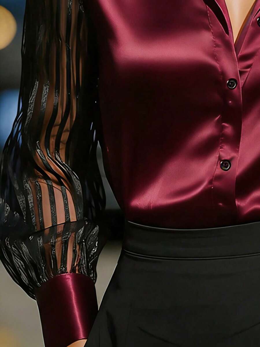 Ellery | Elegante Bluse mit transparenten Ärmeln