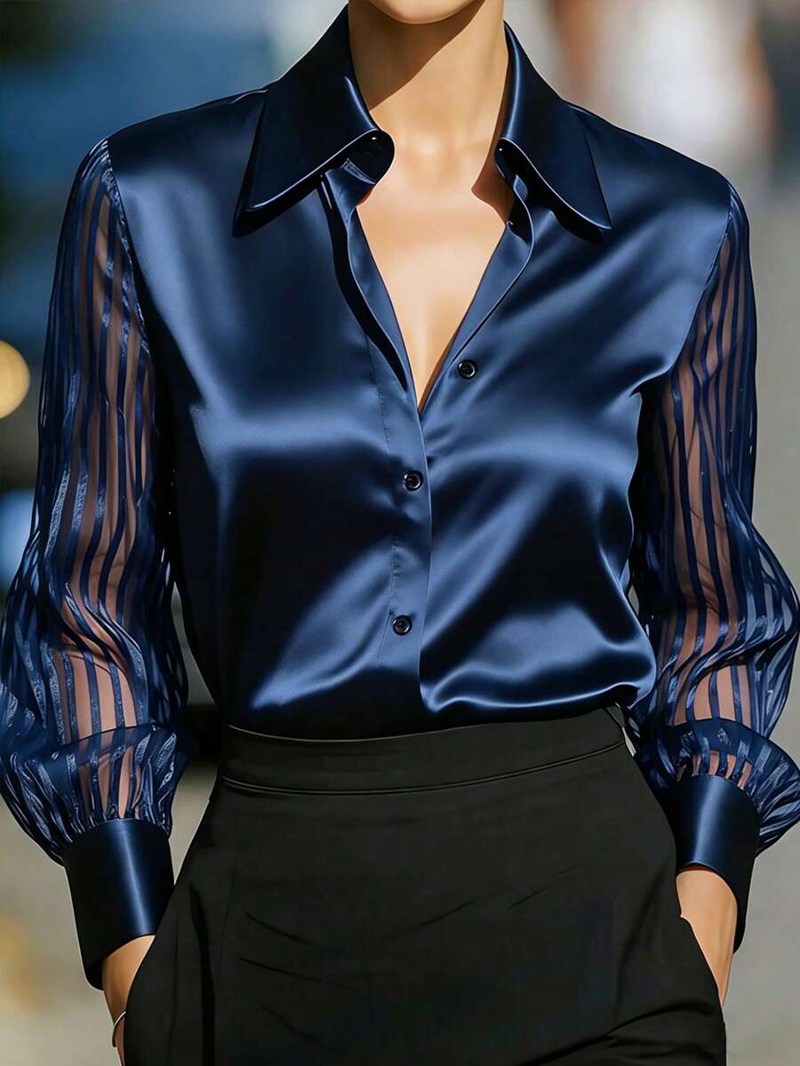 Ellery | Elegante Bluse mit transparenten Ärmeln