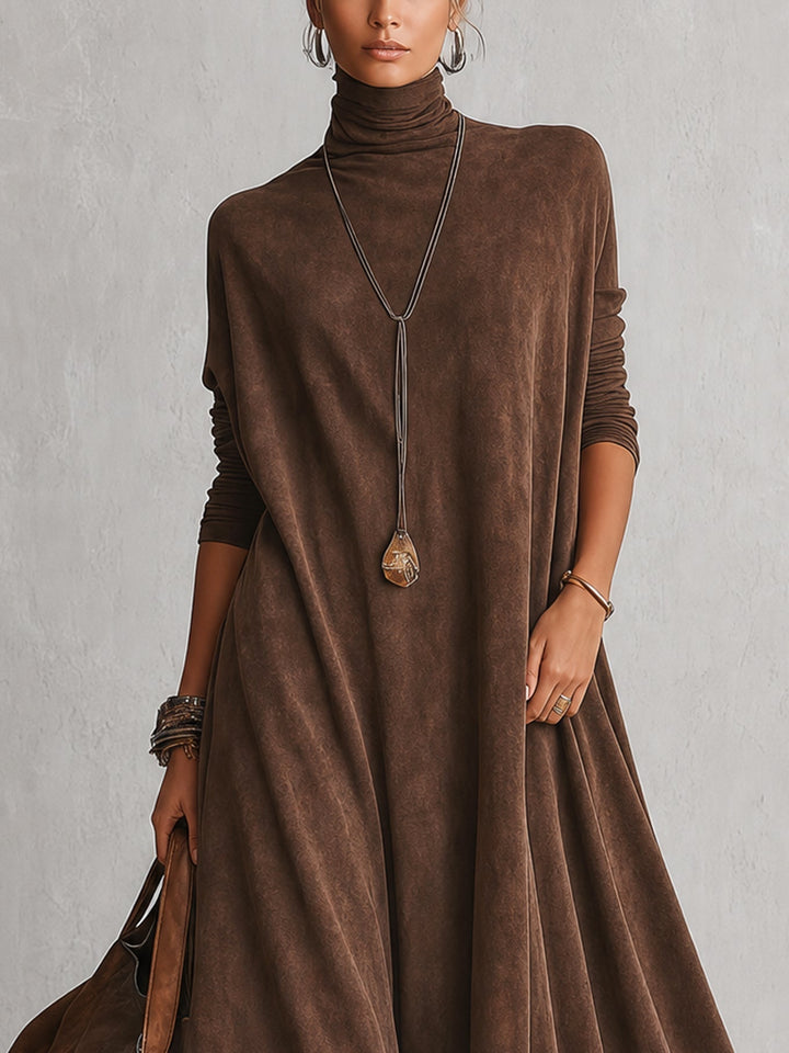 Lillian | Maxikleid mit Wildleder-Effekt und Spitze