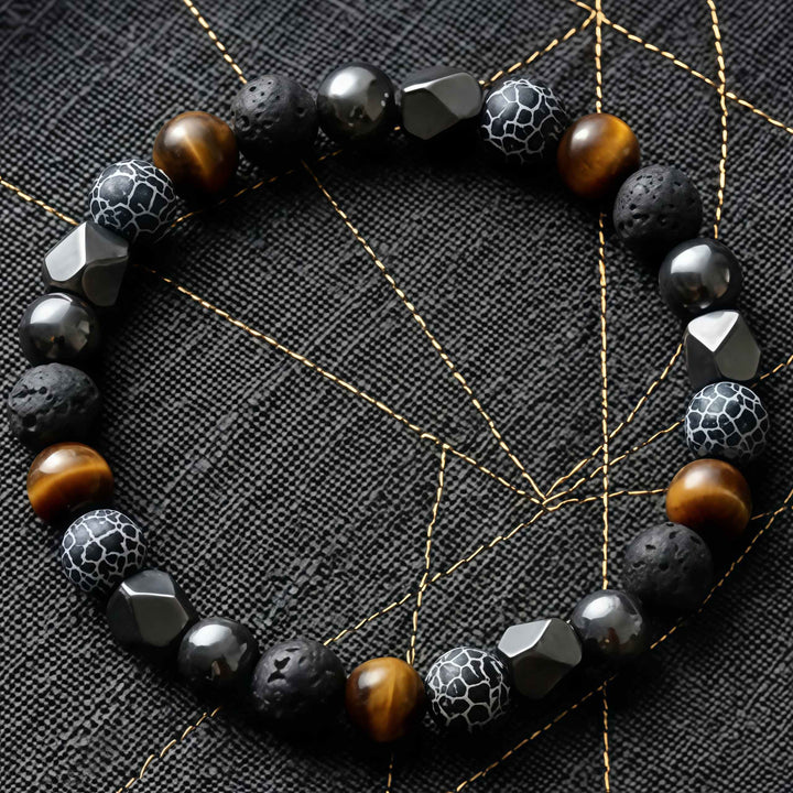 Korevane | Handgefertigtes Armband aus Naturstein und Hämatit für Männer