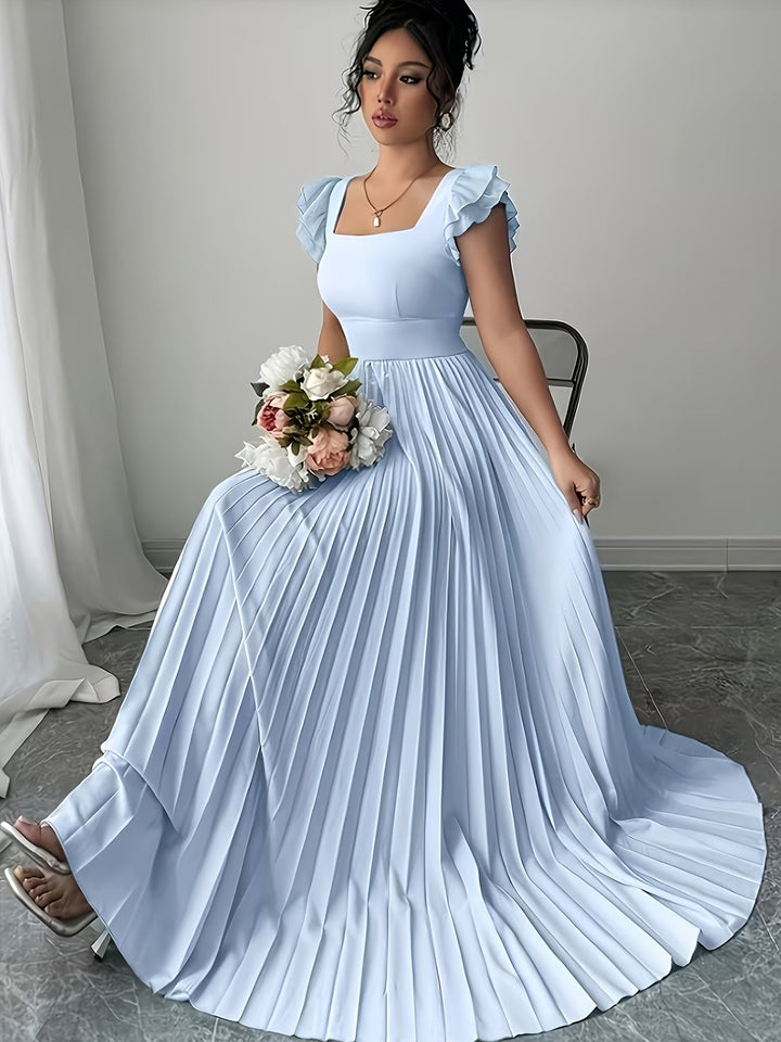 Oxeris | Langes Floral Kleid mit Falten und zeitloser Eleganz