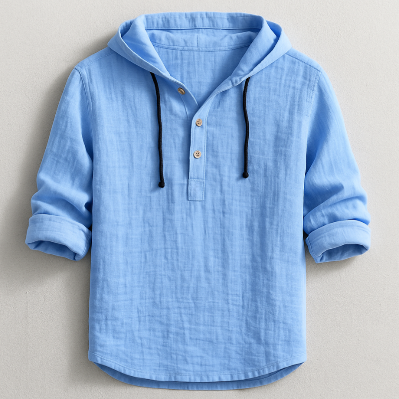 Delvaro | Herren Leinenhemd mit Kapuze und lässigem Stil