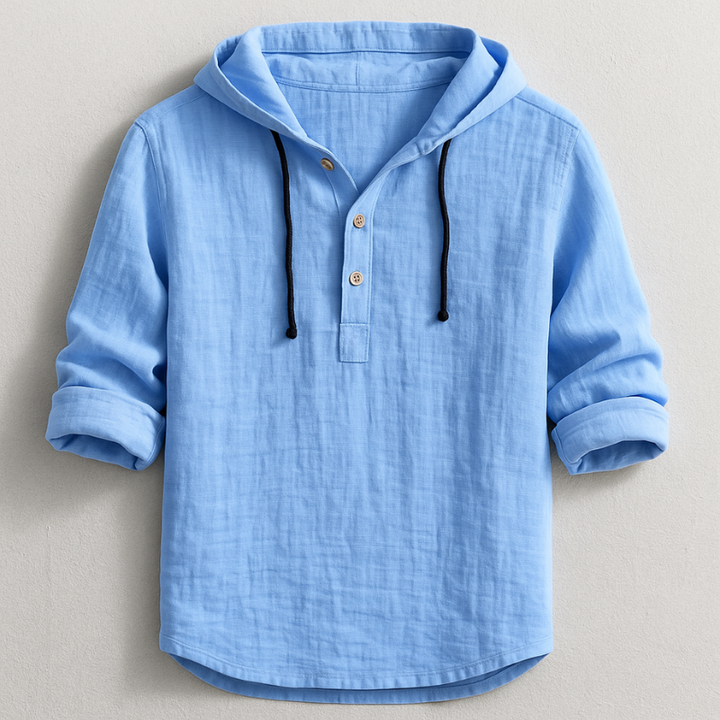 Delvaro | Herren Leinenhemd mit Kapuze und lässigem Stil