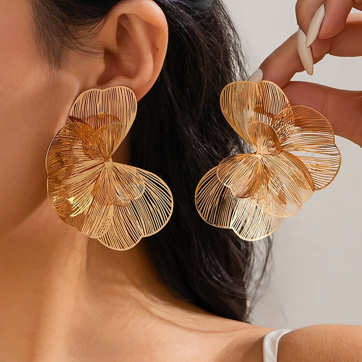Selah | Doppelring Goldohrringe mit Modernem Design