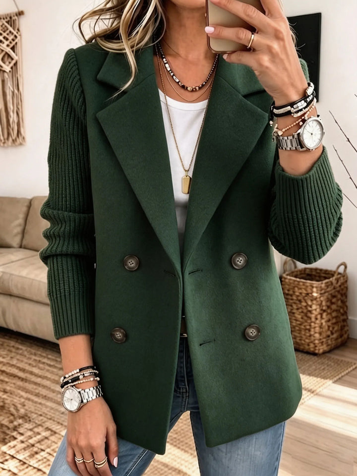 Nicole | Eleganter Blazer mit Strickärmeln und klassischem Design