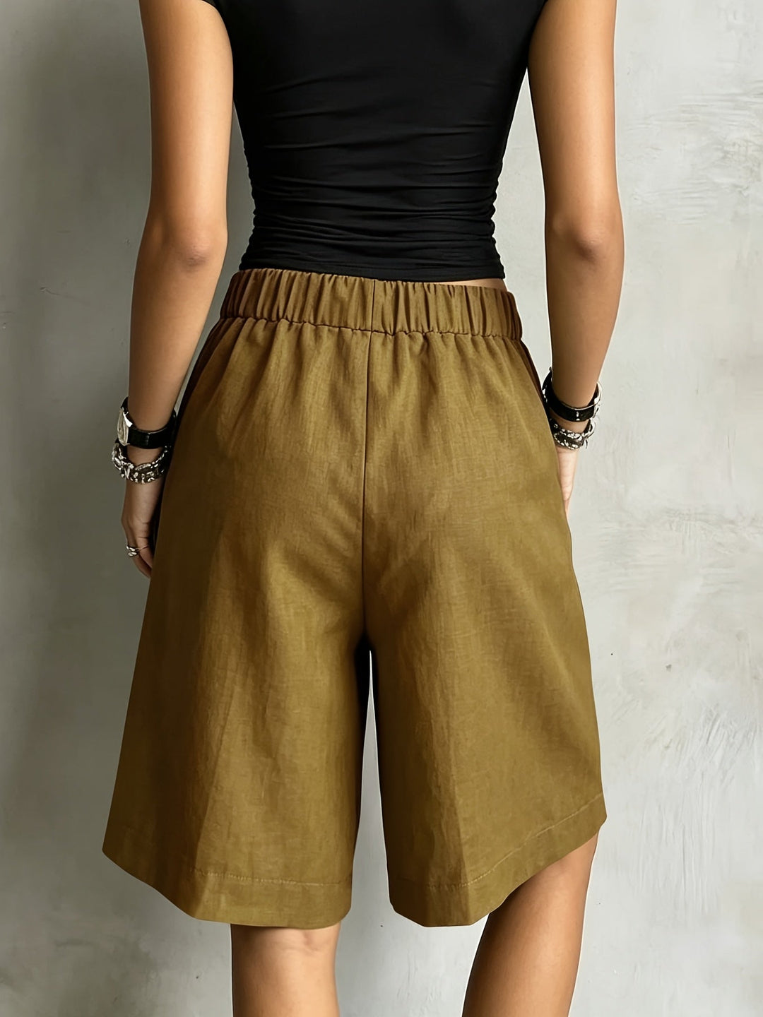Cleo | Hochtaillierte Bermudas mit Kordelzug und Vintage-Casual-Stil