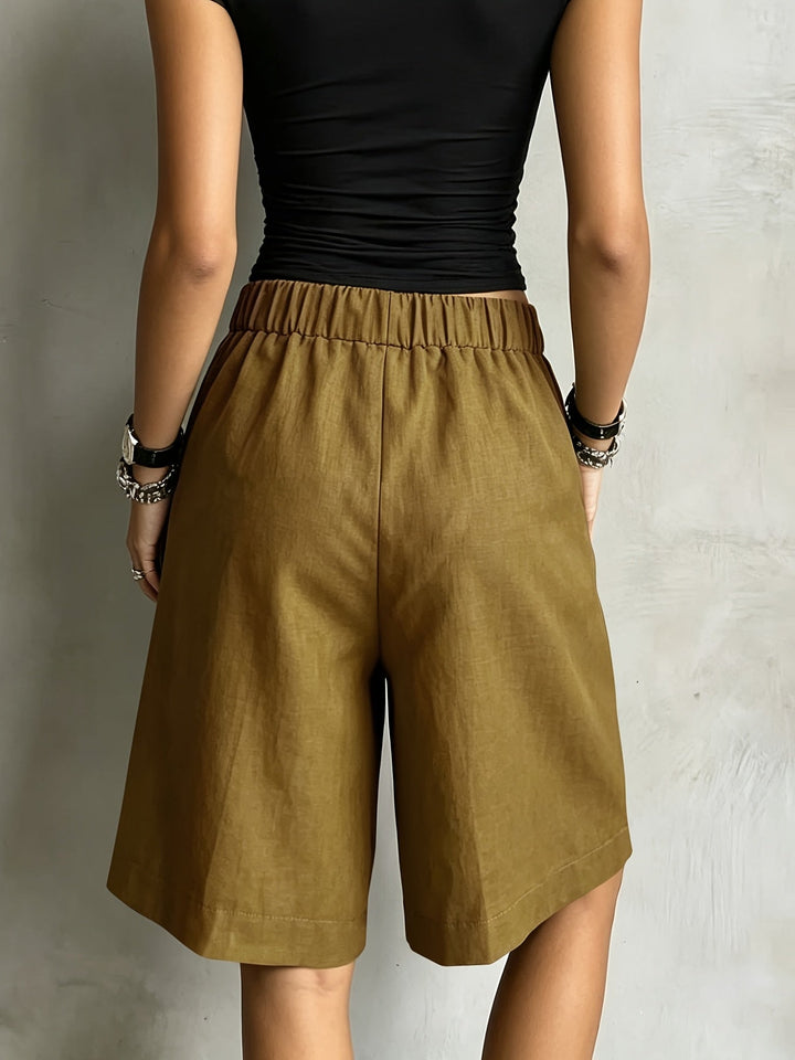 Cleo | Hochtaillierte Bermudas mit Kordelzug und Vintage-Casual-Stil
