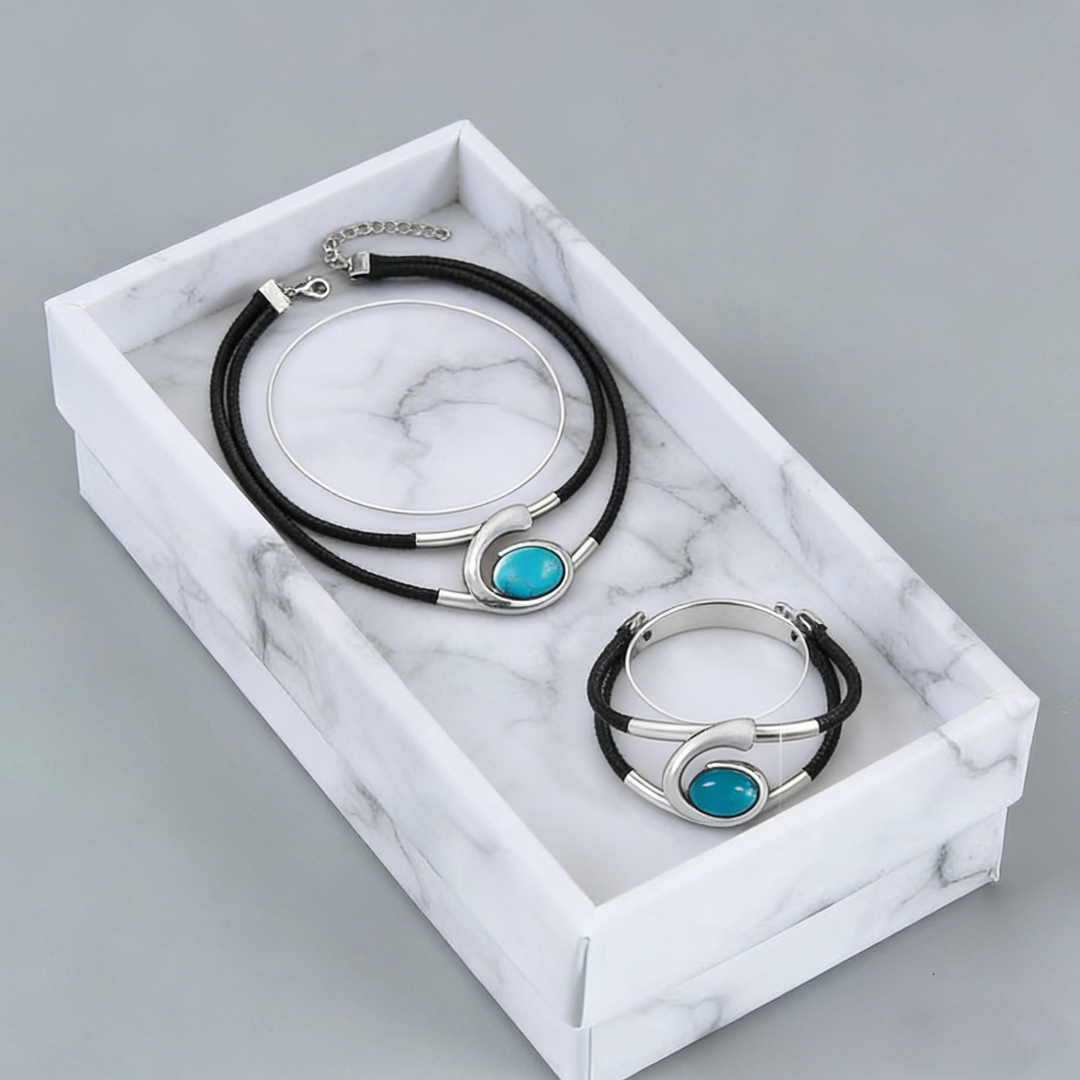 Suri  | Vintage Boho Stil Halskette und Armband Set