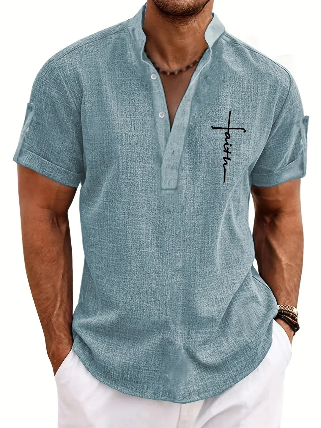 Hayes | Elegante Kurzarmbluse mit Stehkragen