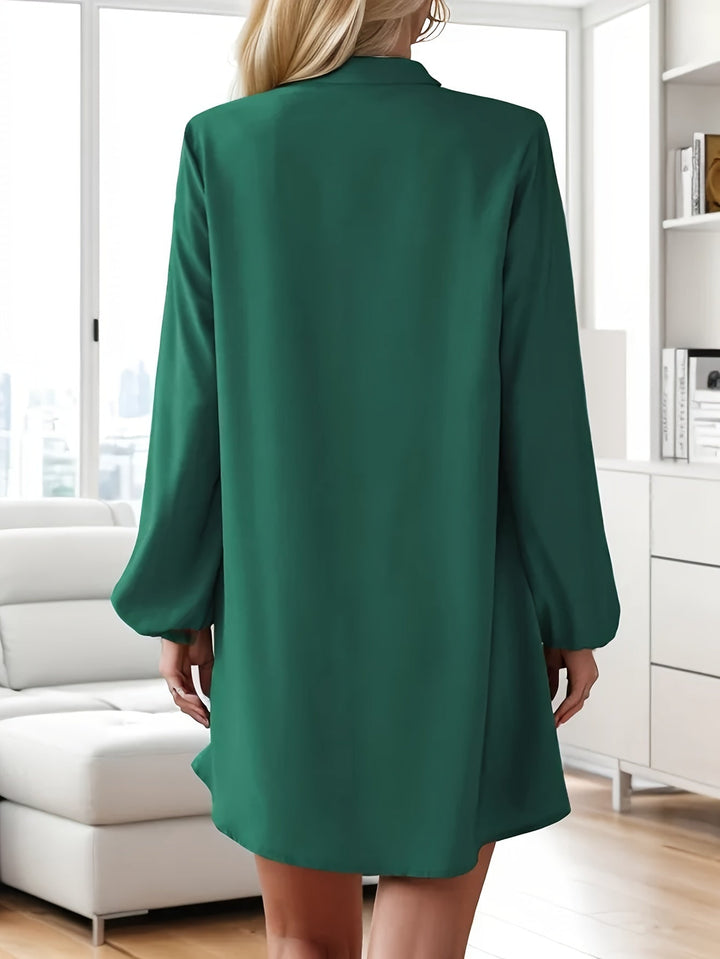 Faria | Elegantes Langarmkleid mit V-Ausschnitt