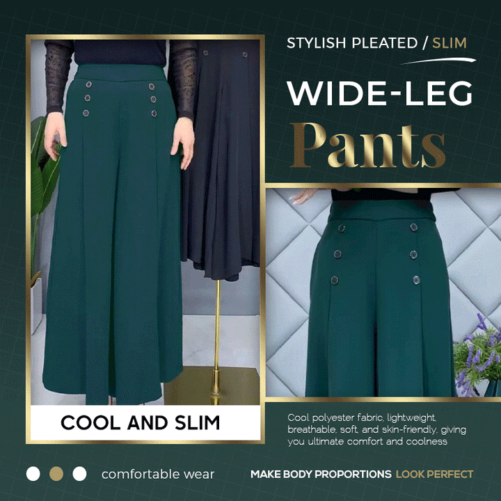 Nell | Elegante plissierte Hosen mit weitem Bein