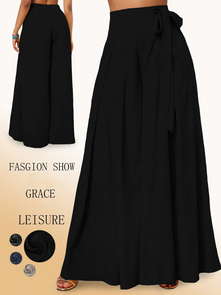 Valerie | Weit geschnittene Hose mit hohem Bund und elegantem Schleifen-Detail